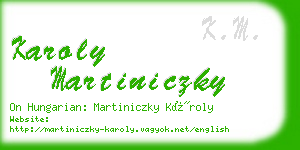 karoly martiniczky business card